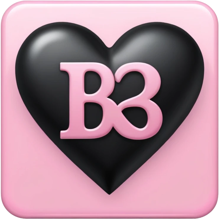 Black heart with the letters B&N in the middle of it and make the letters pink  emoji