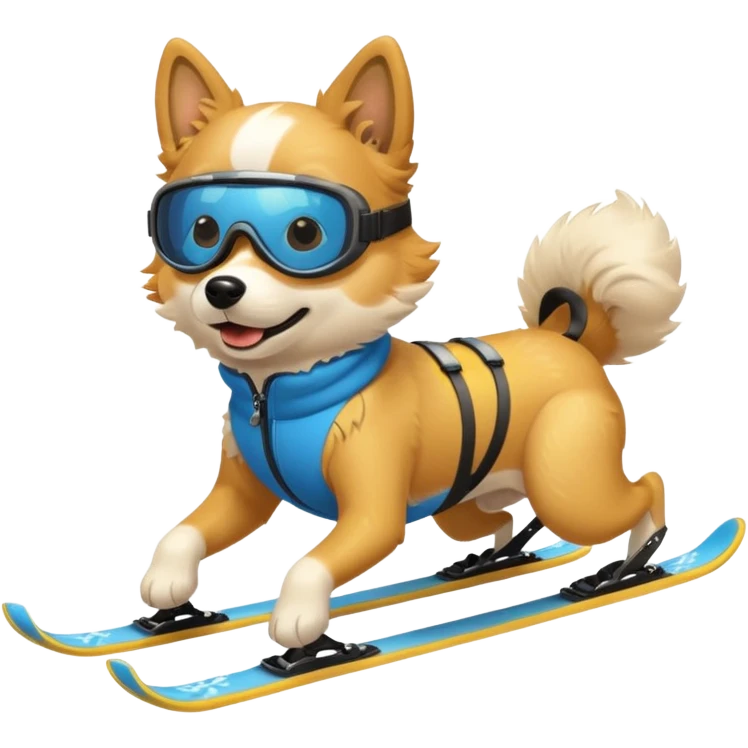 dog skiing emoji
