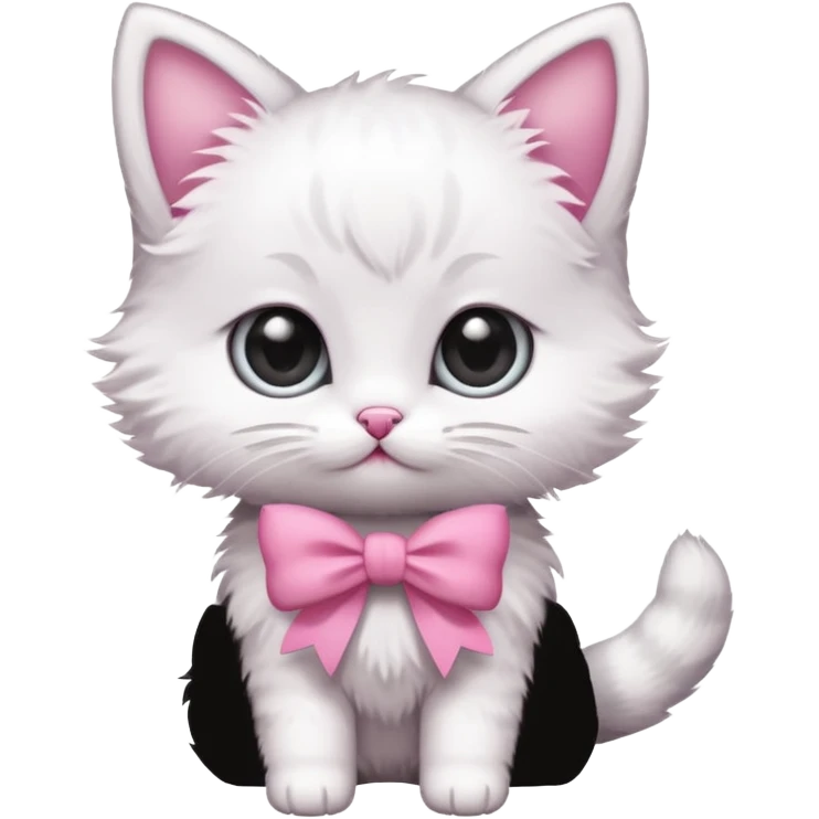 un gatito con un moño rosa emoji