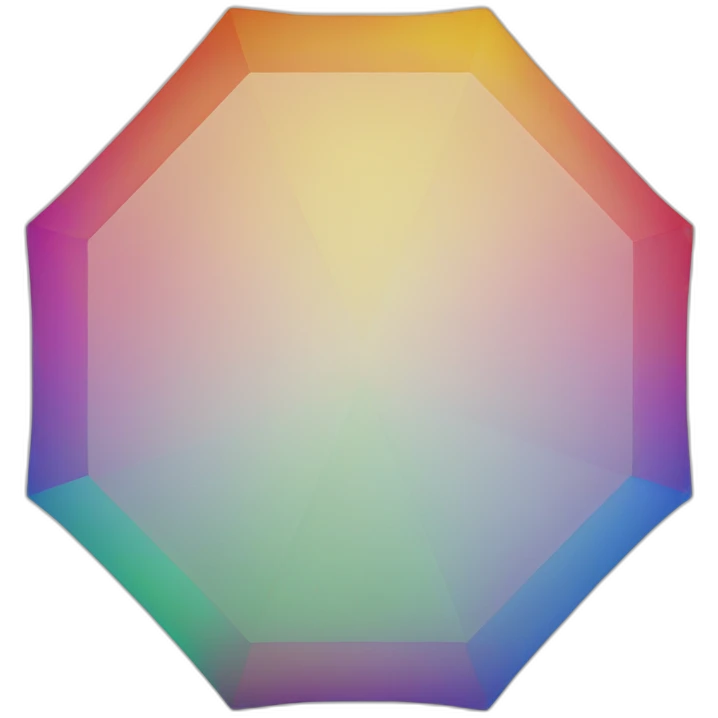 Hexagon of 6 equilateral triangles, each a different color of the rainbow emoji