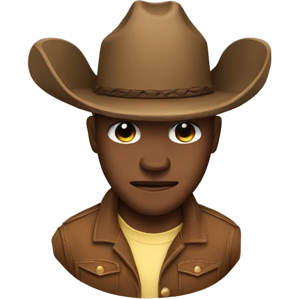 Cowboy hat shaking head eyes closed emoji