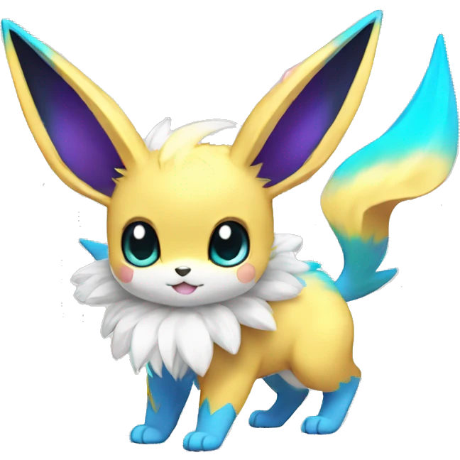 Shiny Colorful Kawaii Eeveelution-Cute-Pokémon-fusion full body emoji