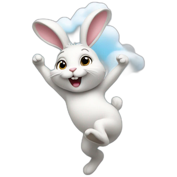 bunny dancing on the cloud emoji