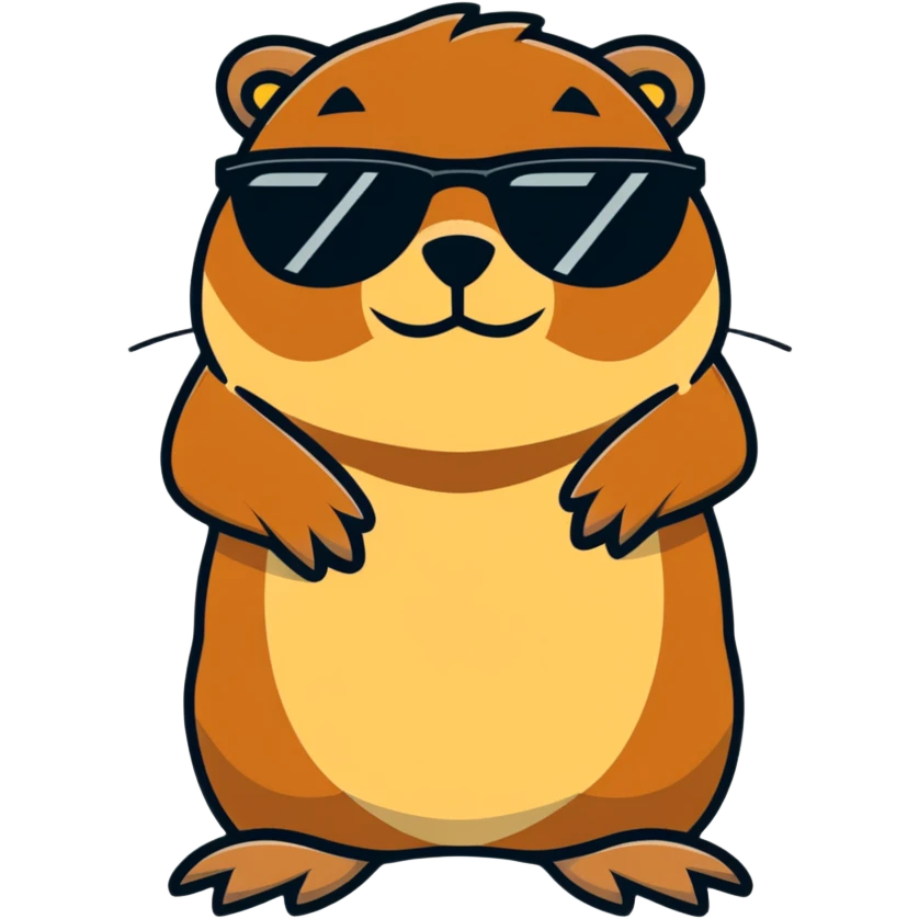 cool groundhog with sunglasses emoji
