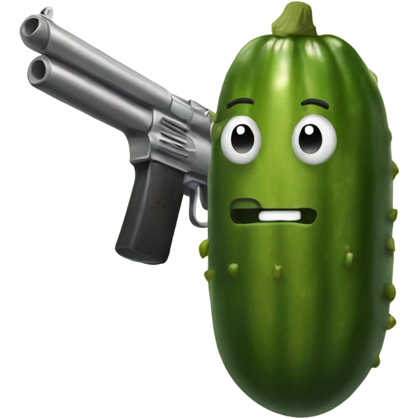 Pickle with gun emoji