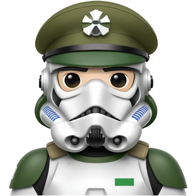 Stormtrooper wearing green beret emoji