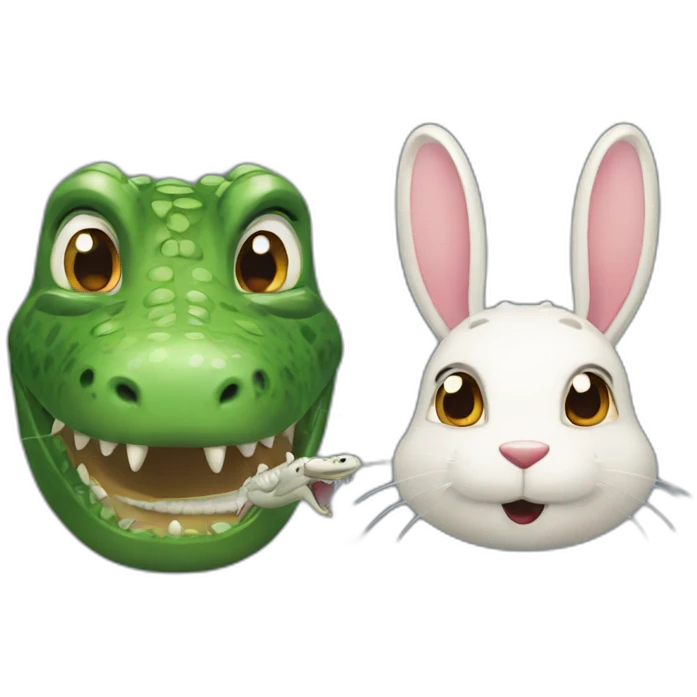 Lapin et crocodile emoji