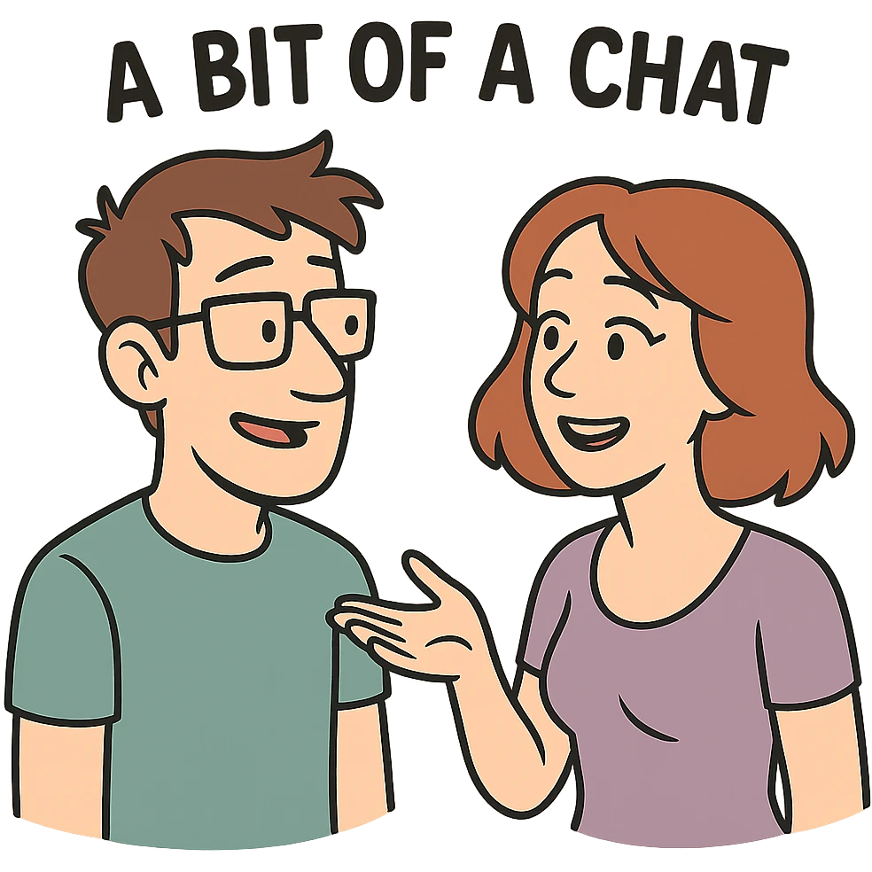 a bit of a chat, flat toon style emoji