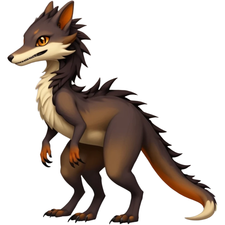 Brown and beige badass elegant wild beautiful natural cute badass epic exotic anthro modern furry 2-legged sergal-vernid-creature, full body, dark-brown-black-gradient pretty hair, with a long tufted tail, beautiful hazel-orange eyes, aesthetic, art by LiLaiRa, art by art by Falvie emoji
