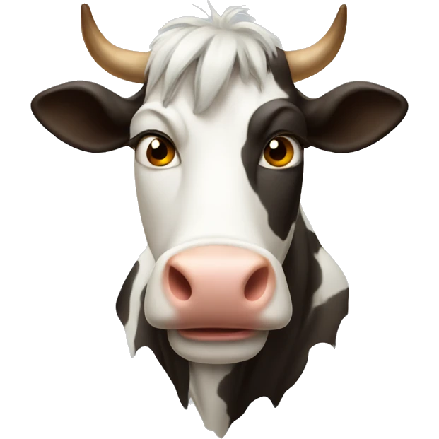 A bad female cow with a bad hair day emoji