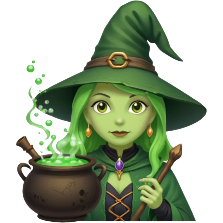 green witch cooking potion emoji