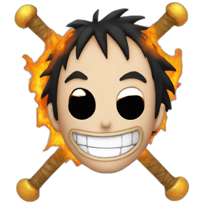 Luffy avec un pouvoir démoniaque de démons slayer emoji