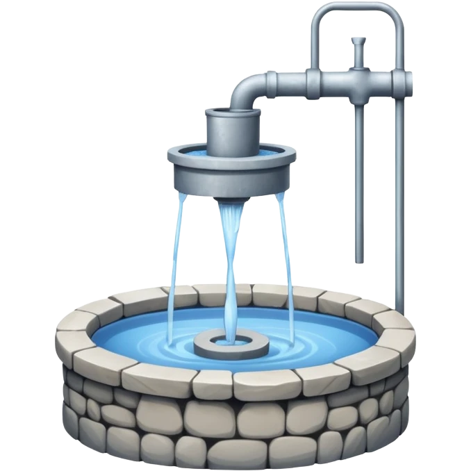 a minimalistic water well made out of stone emoji