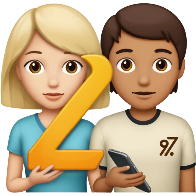 Make a person hold sex on the left and seven on the right and on the left make six as well emoji