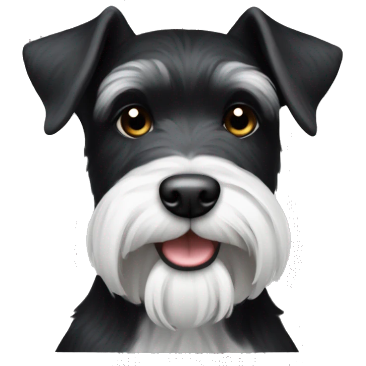 Black and white miniature schnauzer emoji