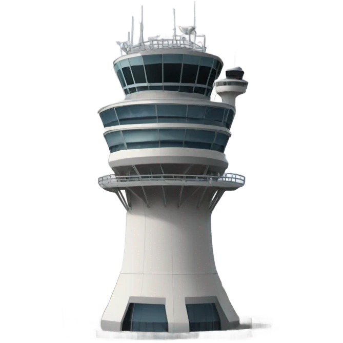 air traffic control tower, full size, modern, realistic emoji