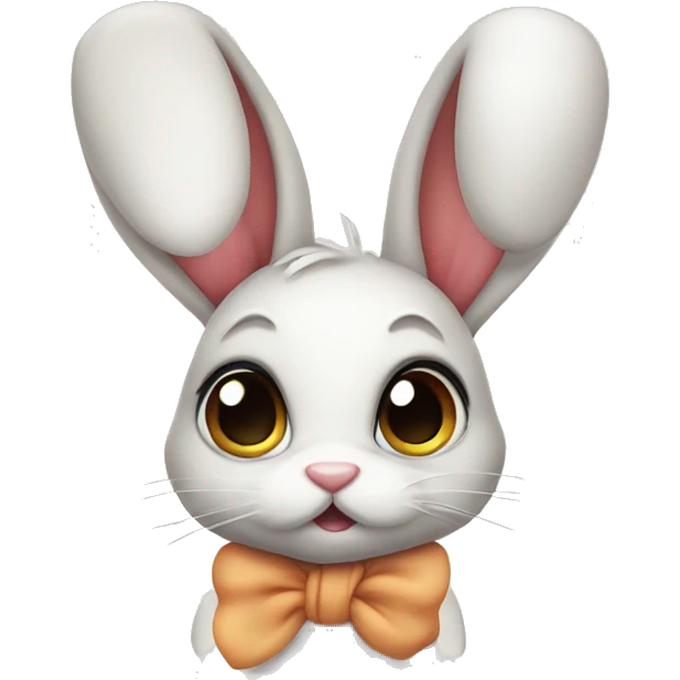 cute bunny big eye with knot emoji