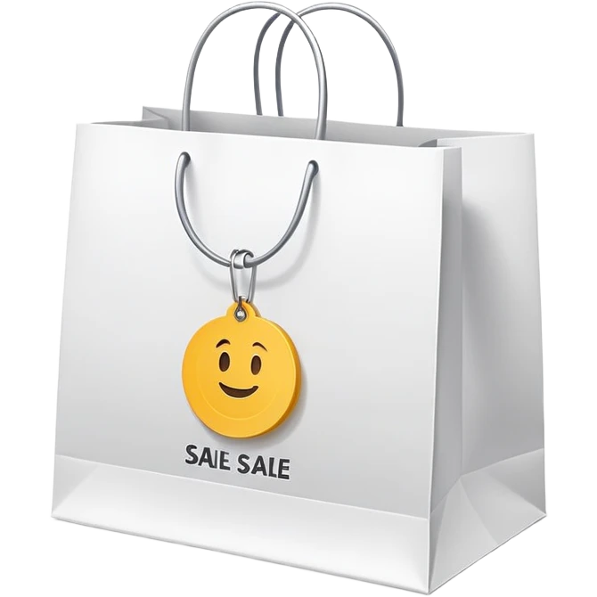 white shopping bags with sale tag




 emoji