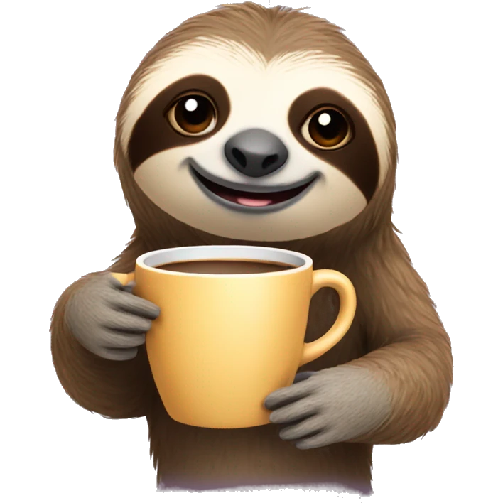 Sloth holding a coffee cup emoji