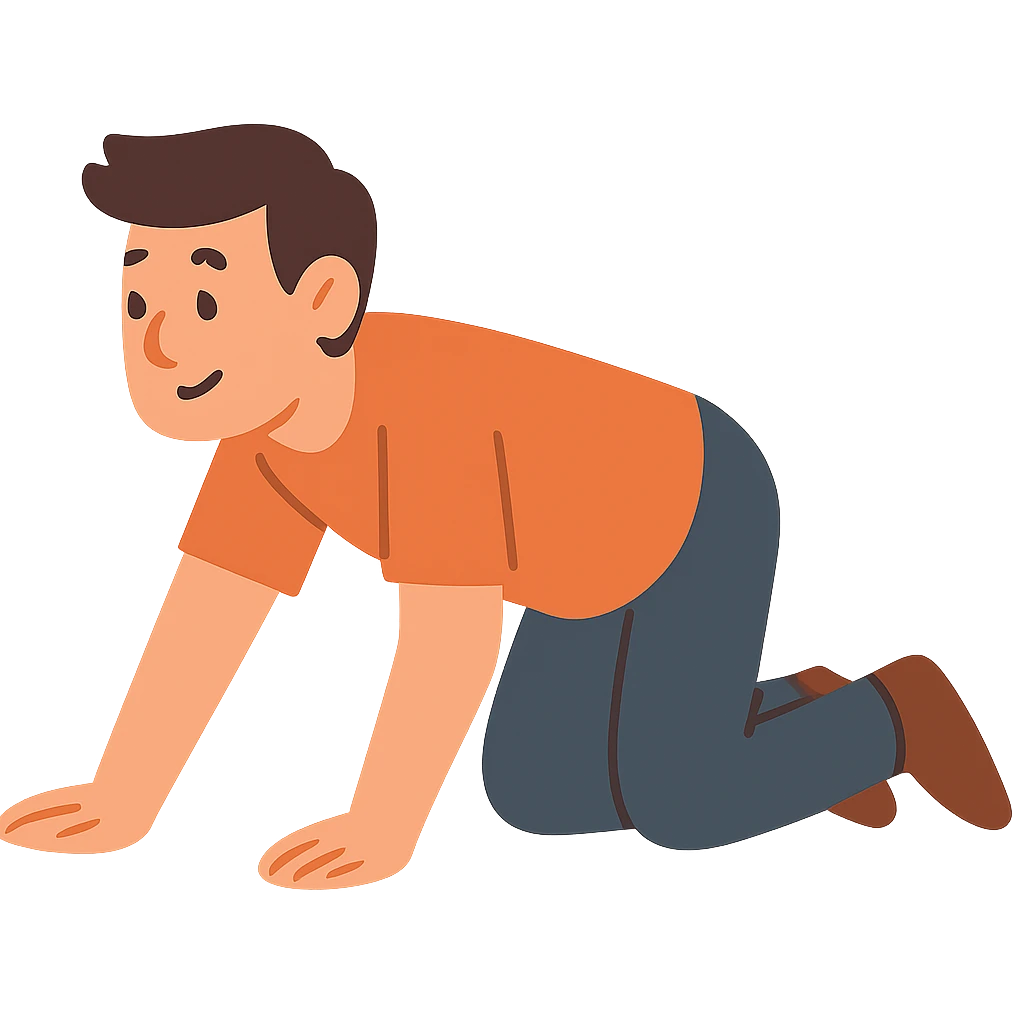 flat toon style person crawling emoji