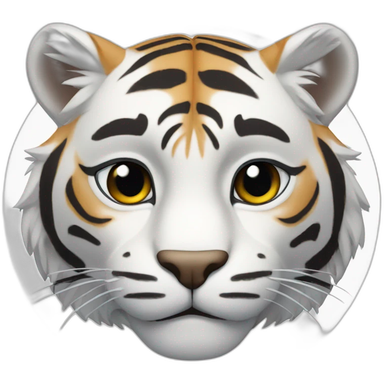 Chat tigré blanc emoji
