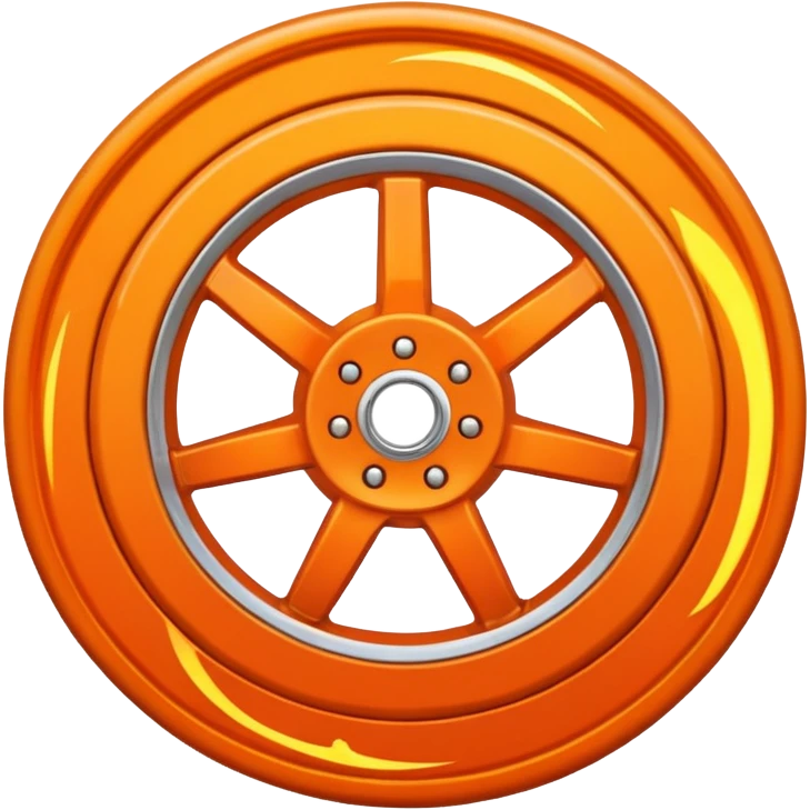 a car wheel from under which sparks fly emoji