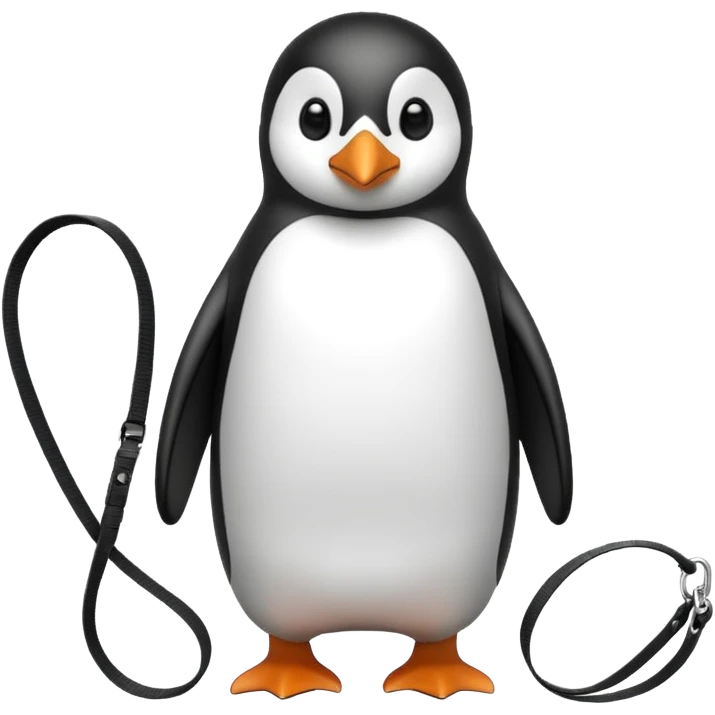 Penguin with leash emoji