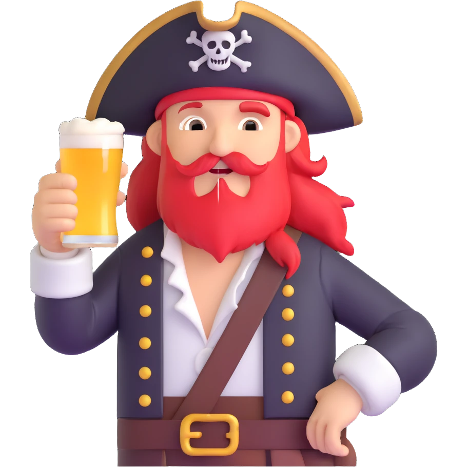 pirate drinking beer emoji