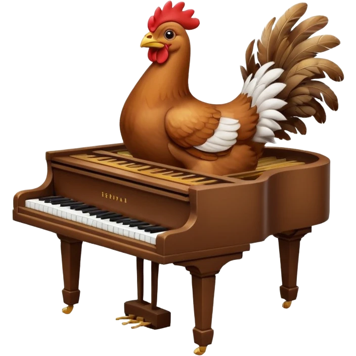Chicken playing piano emoji