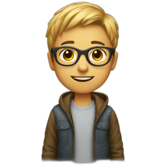 a kid with lunette emoji