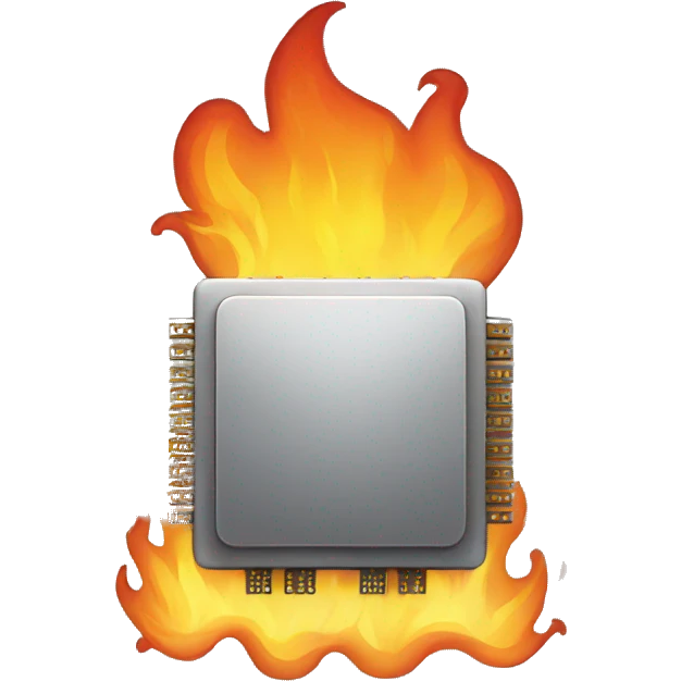 CPU in flames emoji