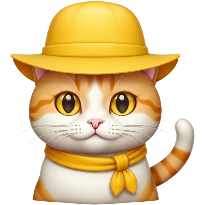 cheese cat wearing a yellow hat emoji
