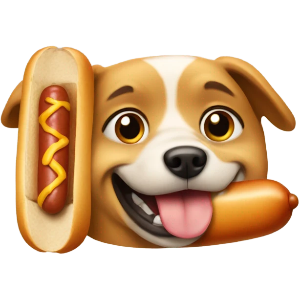 Dog with a hot dog  emoji