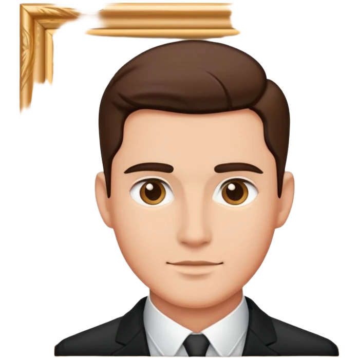 A man's portrait in an elegant picture frame emoji