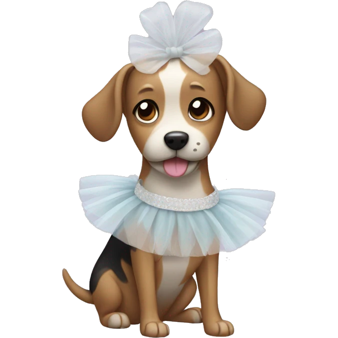 Dog wearing tutu emoji