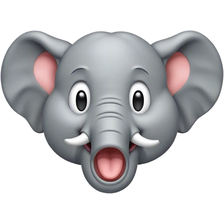 Cinematic Cute Yawning Elephant Portrait Emoji, Head tilted slightly with a dramatic, wide-open yawn, showcasing a soft, wrinkled gray hide with gently drooping ears and large, sleepy eyes, Simplified yet irresistibly adorable features, highly detailed, glowing with a soft, cozy glow, high shine, relaxed yet expressive, stylized with a touch of tender whimsy, bright and endearing, soft glowing outline, capturing the essence of a drowsy yet affectionate elephant, so drowsy it feels like it could stretch out of the screen and curl up for a nap! emoji