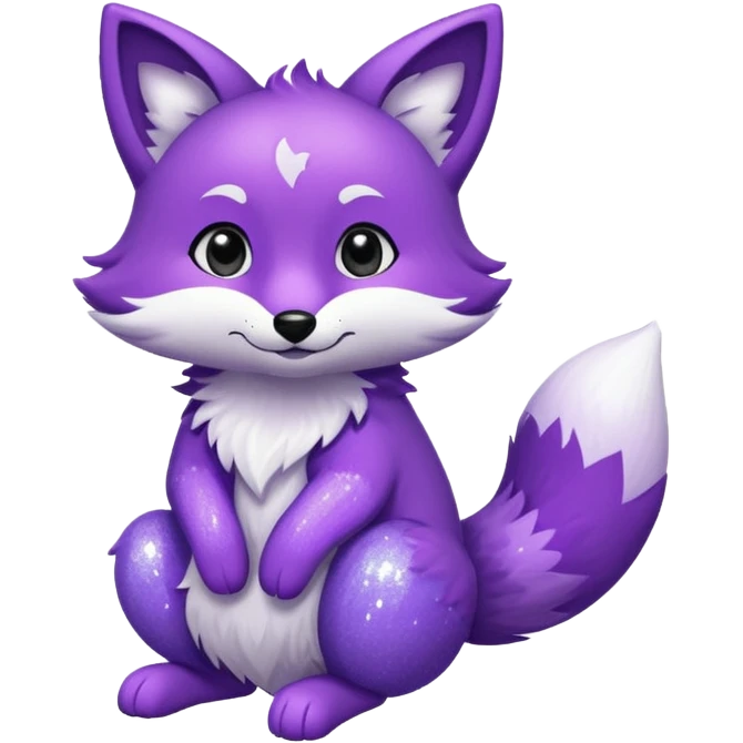 glitter purple and cian fox emoji