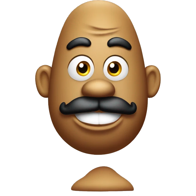 Mr. Potato head with a sharp jawline emoji