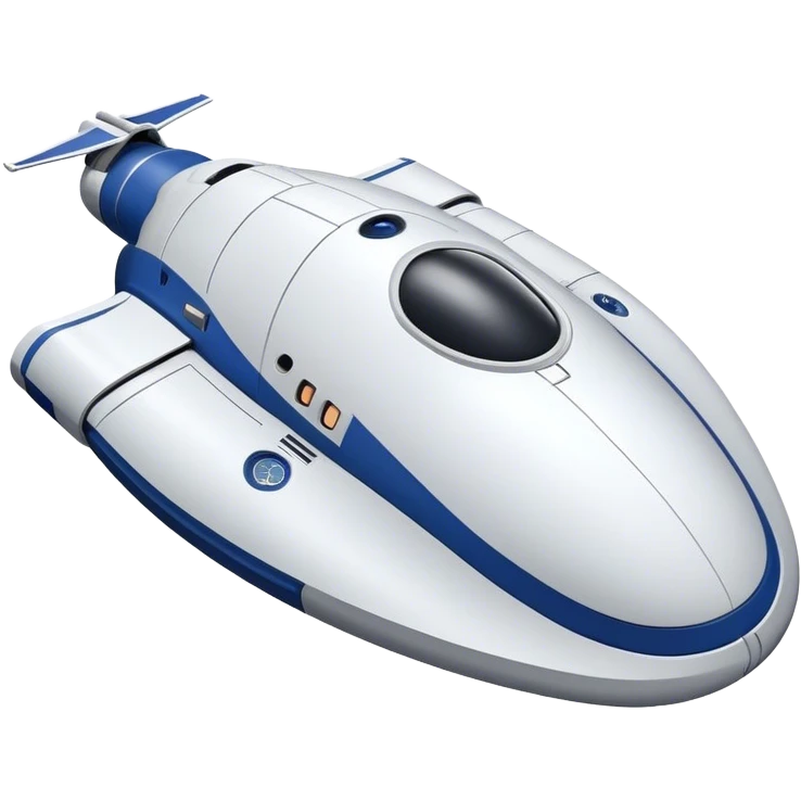  a simple spaceship with a rounded top and a flat or slightly cut-off bottom, similar to the CST-100 shape. Keep the design smooth and minimalistic, with no complex details. Use a plain background. emoji