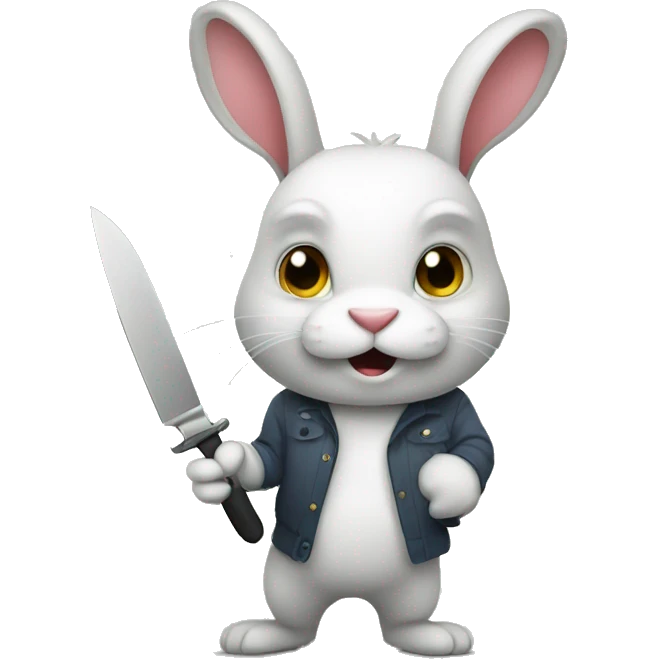 Rabbit with a knife emoji