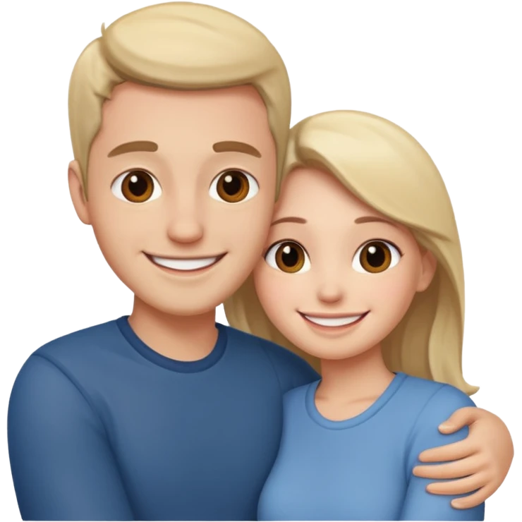 A happy boyfriend and girlfriend hug emoji