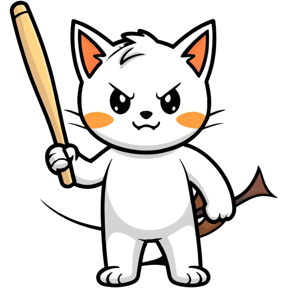 A stick holding a bat emoji