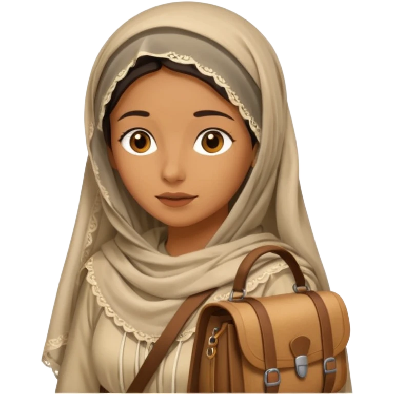 Woman + veil + satchel,Desert Nomads. emoji