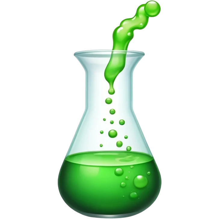bubbling beaker with green liquid emoji