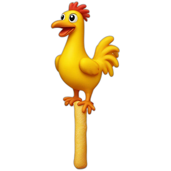rubber chicken with a pole in the middle emoji