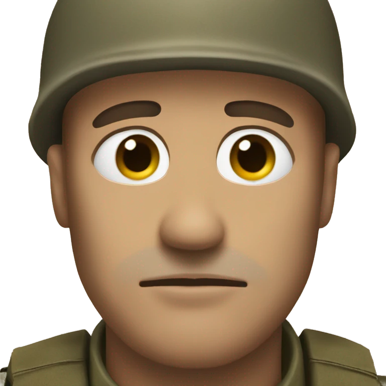 grimy thousand yard stare soldier face emoji