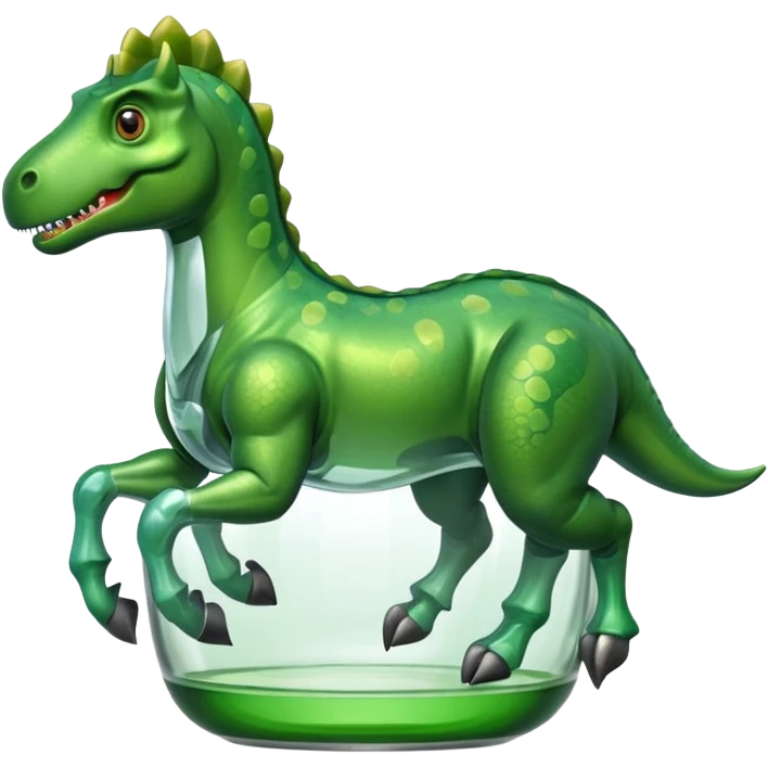 Dinosaur with glass riding horse emoji