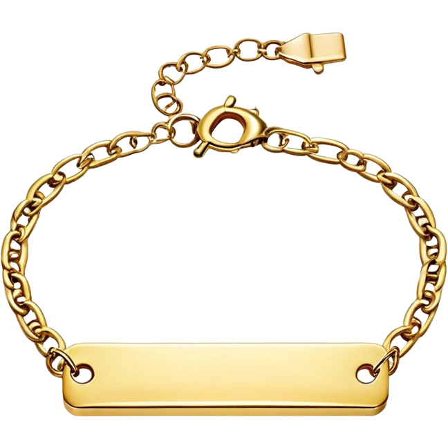 Horizontal gold bar bracelet with chain  emoji