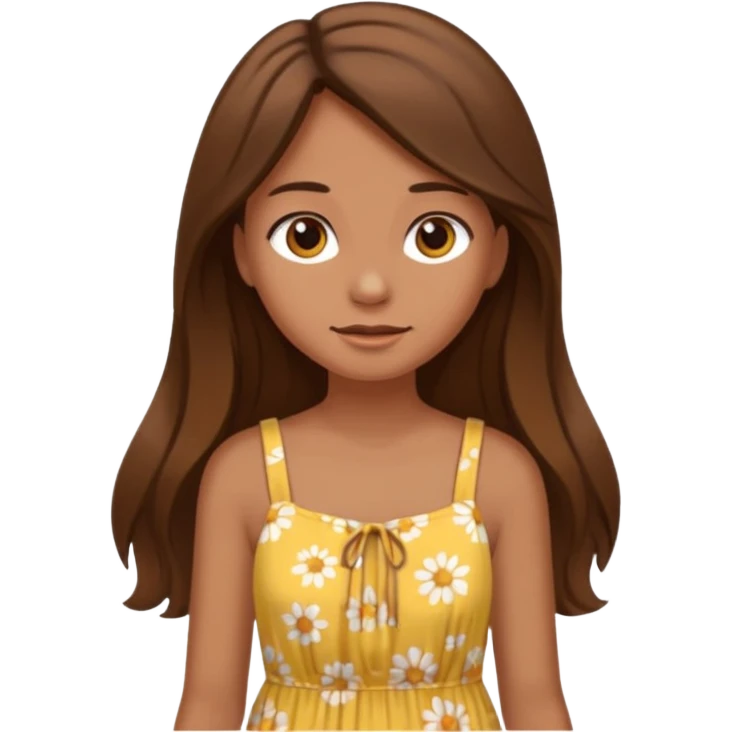 summer vibes girl whit long brun hair emoji