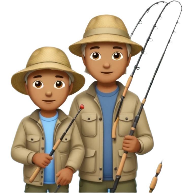 father and son fishing emoji